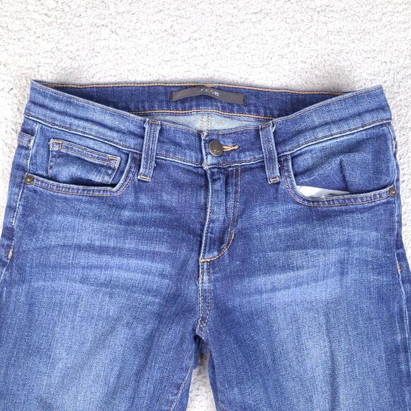 Joe's Jeans Womens Size 27 Blue Cuffed Cropped‎ Cotton Blend Stretch Low Rise - Picture 3 of 15